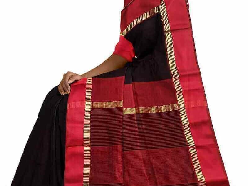 beatiful maheshwari black saree