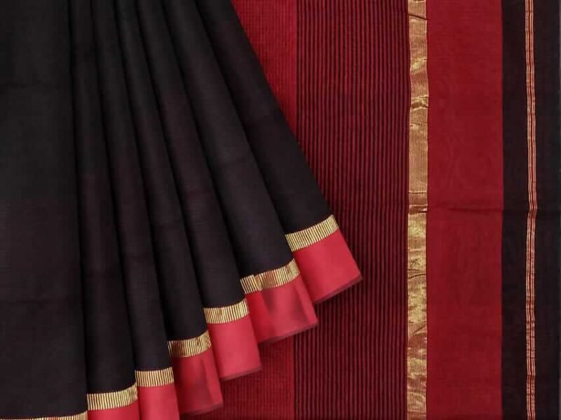 beatiful maheshwari black saree