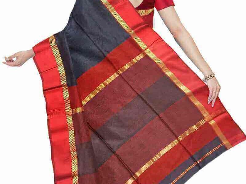 best maheshwari grey saree