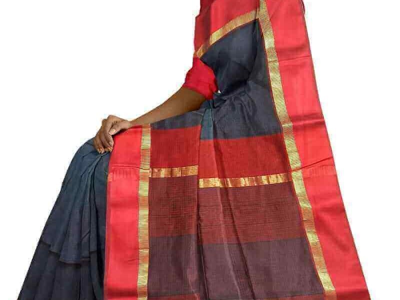 best maheshwari grey saree