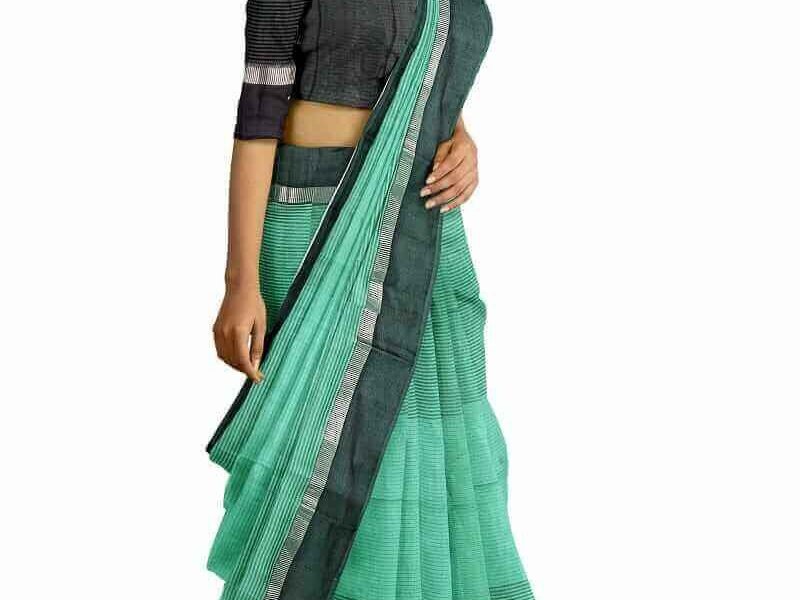 black broder beatiful cotton silk saree