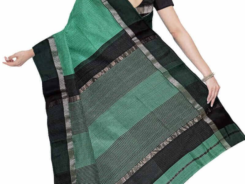 black broder beatiful cotton silk saree