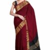 red maheshwari handloom cotton silk saree