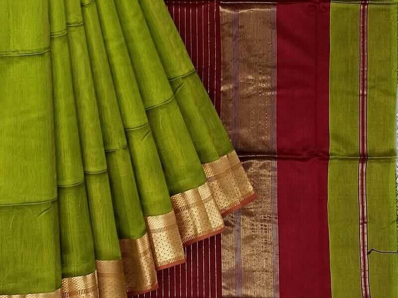 fancy cotton silk maheshwari handloom saree