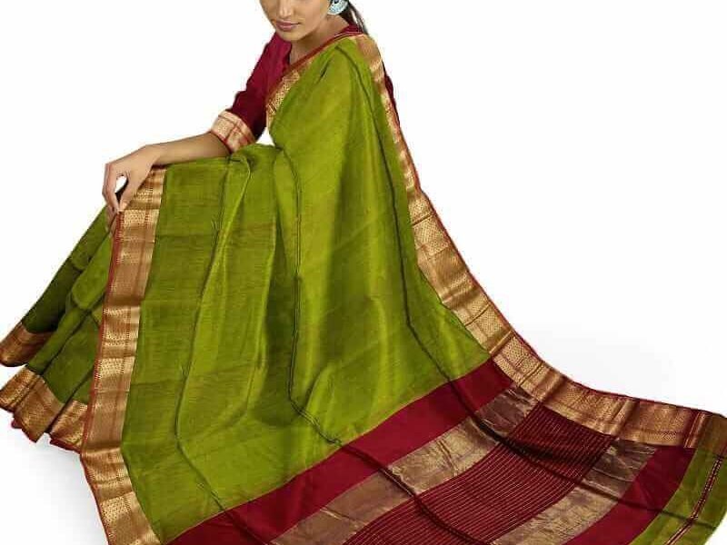 fancy cotton silk maheshwari handloom saree