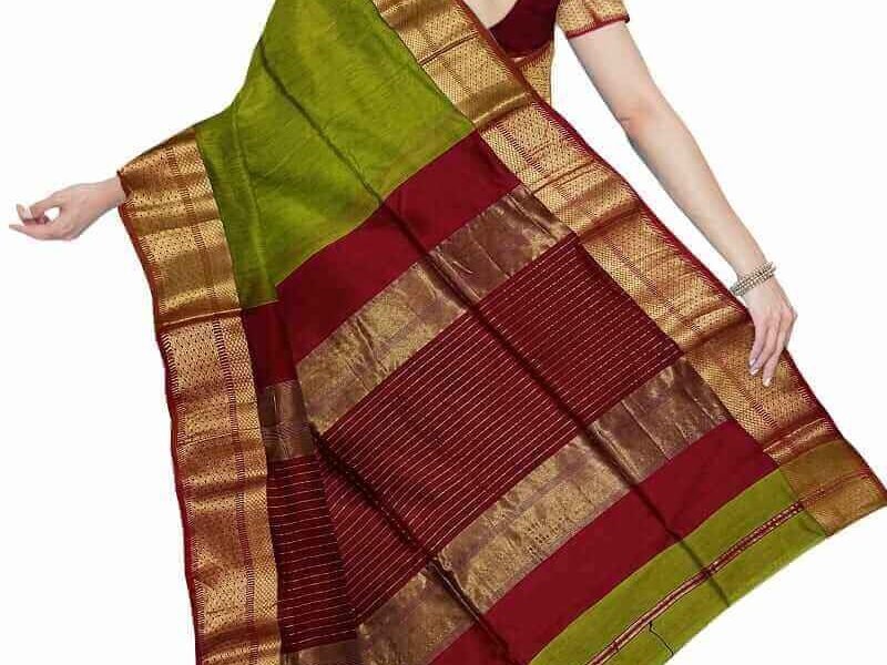fancy cotton silk maheshwari handloom saree
