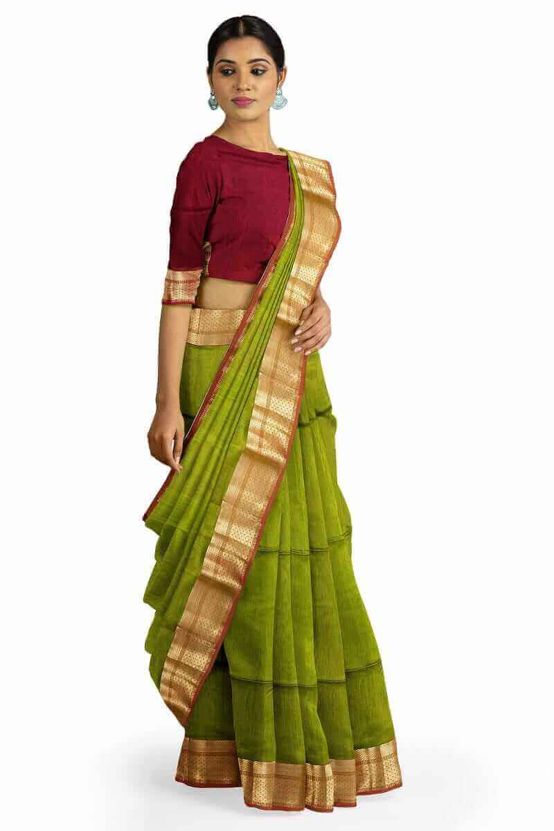fancy cotton silk maheshwari handloom saree