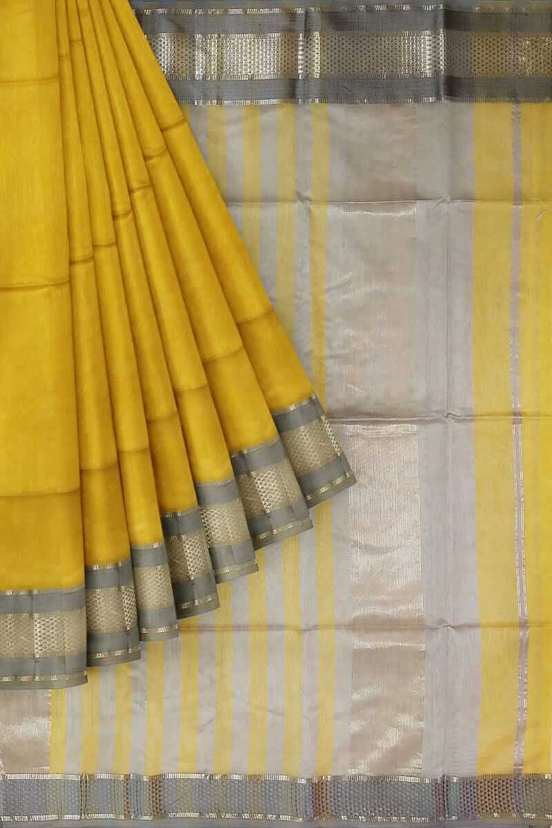 beatiful golden cotton silk saree