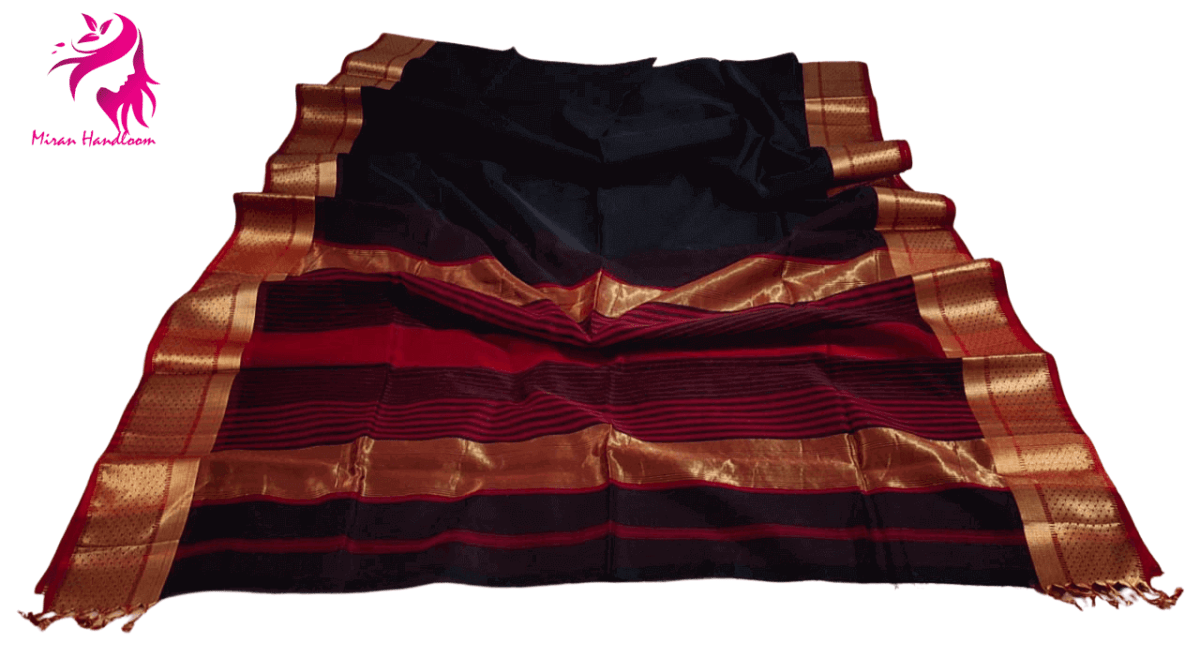 black maheshwai silk cotton saree01