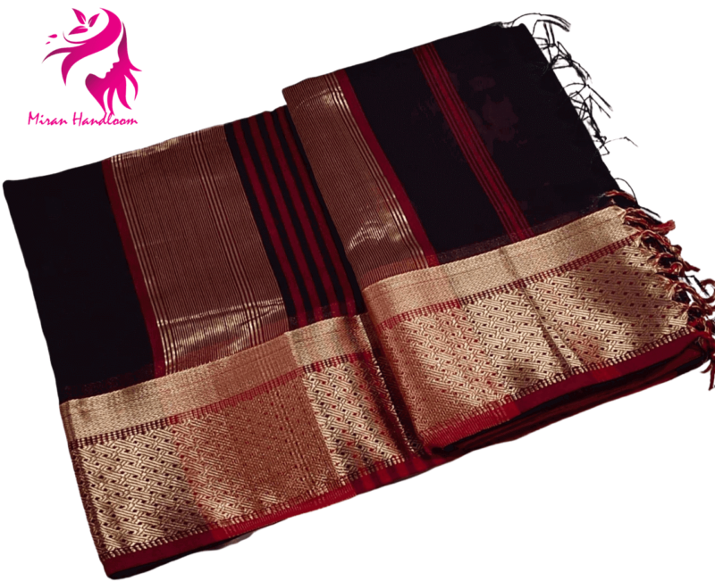 maheshwair handloom black saree